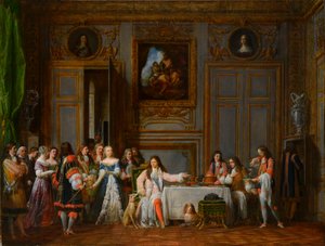 Molière hedret av Louis XIV, 1824.