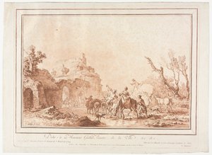 Før vollen til en landsby av Jean Francois Janinet