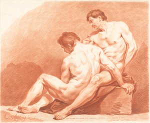 To mannlige nakenbilder, ca. 1774. av Jean Francois Janinet
