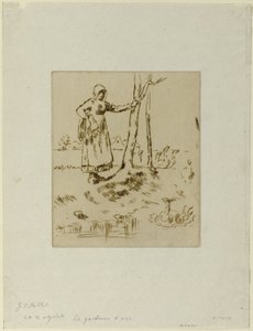 En jente som passer gjess av Jean Francois Millet
