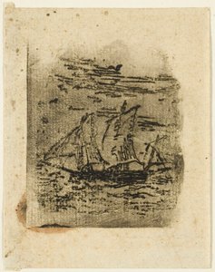 Et fartøy under seil av Jean Francois Millet