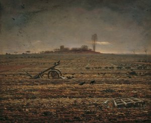 Chailly-sletten med harv og plog av Jean Francois Millet