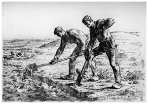 Diggers, c1835-1875 1924 av Jean Francois Millet