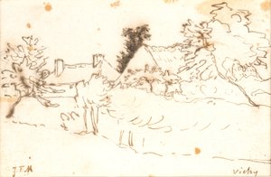 En gård blant trær, Vichy (Allier) av Jean Francois Millet