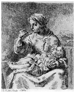 Grøten, 1861 1924 av Jean Francois Millet