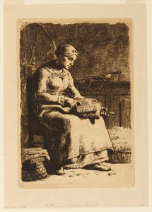 La Cardeuse (Ullkarten) av Jean Francois Millet