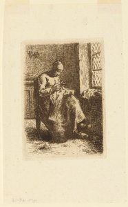 La Couseuse (Kvinnen syr) av Jean Francois Millet