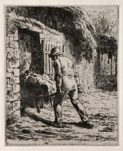 Bonde som vender tilbake fra gjødselhaugen, 1855-1856. av Jean Francois Millet