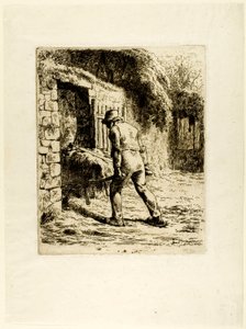 Bonde med trillebår av Jean Francois Millet