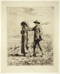 Bønder går på jobb av Jean Francois Millet