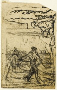 Skisser, Fragment: Bonde som sitter ved foten av et tre av Jean Francois Millet