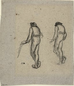 To skisser av en bonde, sett bakfra av Jean Francois Millet