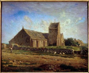 Utsikt over kirken i Greville Maleri av Jean Francois Millet (1814-1875) 1871 Søn. 0,6x0,73 m Paris, musee d