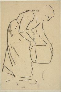 Kvinne som tømmer en bøtte av Jean Francois Millet