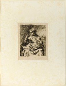 Kvinne som mater barnet sitt av Jean Francois Millet
