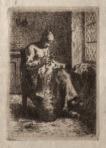 Kvinne sying. av Jean Francois Millet