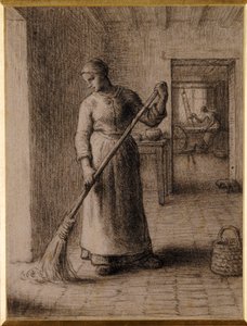 Kvinne som feier sitt hjem av Jean Francois Millet