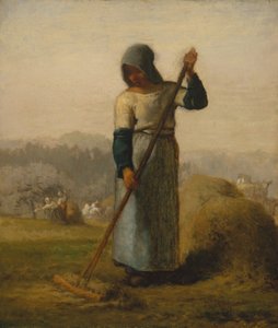 Kvinne med rake, trolig 1856-57. av Jean Francois Millet
