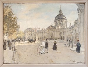 Institut de France i Paris rundt 1898, Maleri av Jean Francois Raffaelli (1850-1924). Fotografi, KIM Youngtae, Paris, Musee Carnavalet. av Jean Francois Raffaelli