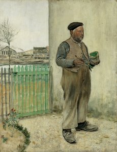 Mann som nettopp har malt gjerdet sitt av Jean Francois Raffaelli