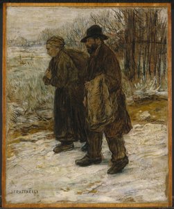 Parisian Rag Pickers, ca. 1885 (olje og fargestift på papir montert på panel) av Jean Francois Raffaelli