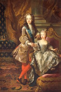 Portrett av Louis XV av Frankrike (Versailles 1710-1774) med Mariana Victoria av Spania, Infanta av Spania (Madrid