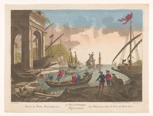 Utsikt over båter og skip i havnen i Rotterdam 29. Vüe d