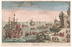 Utsikt over havnen ved Caudebec ved munningen av elven Seinen 83. Vue d