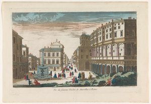 Utsikt over Theatre of Marcellus i Roma Vue du fameux Théâtre de Marcellus à Rome (tittel på objekt) av Jean François Daumont