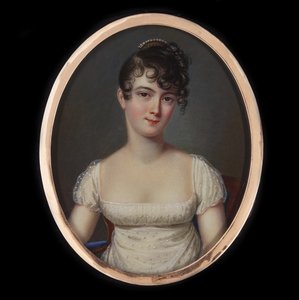 Portrett av Madame Récamier, født Julie Bernard 1777-1849, ca 1805. av Jean François Gérard Fontallard