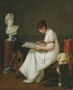 Portrett av en ung kvinne som tegner hodet til Apollon av Jean François Sablet