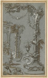 Et Rococo Garden Trellis and Gazebo av Jean François de Cuvilliés I