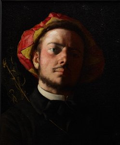 Portrett av Paul Verlaine som en trubadur av Jean Frederic Bazille