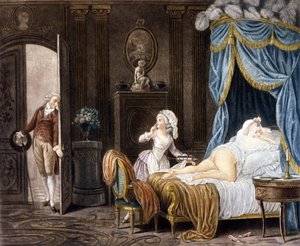 A. Schall. Den uoffisielle hushjelpen. 1700-talls gravering.