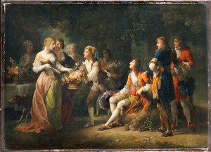 Louis XIV av Frankrike erklærer sin kjærlighet til Louise de la Valliere