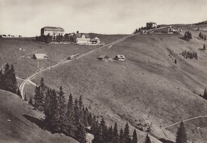 Hotel Rigi Staffel, elektrisk Arth Rigi Bahn (s/hvitt bilde) av Jean Gaberell