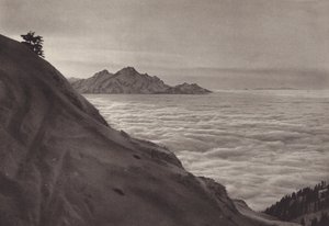Rigi Kulm, Uber Dem Nebelmeer (s/hvitt bilde) av Jean Gaberell