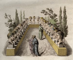 Physiognomy - Physiognomony - Several philosophers who observe and seek to penetrer different physiognomies - engraving from 1808 in “The art of knowing men through physiognomy” by Johann Gaspar (Gaspard) Lavater (1741-1801) - 1806 av Jean Gaspard Lavater