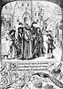 Den sagnomsuste opprinnelsen til Burgund-korset, Etienne, en legendarisk konge av Burgund, valfarter til St. Victor av Marseille, som han har båret St. Andreas-korset til av takknemlighet til St. Mary av Jean Georges after Huyot