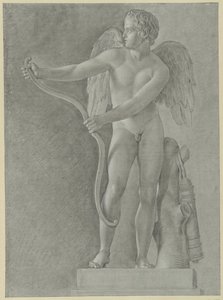 Studie av en statue av Amor som bøyer buen av Jean Grandjean