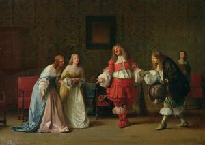 Mascarille presenterer Jodelet for Cathos og Madelon, 1865 av Jean Hegesippe Vetter