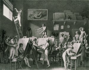 Studioet til Jacques Louis David (1748-1825) av Jean Henri Cless