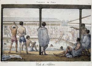 Svømmeskole - i "" Paintings of Paris" av Market av Jean Henri Marlet