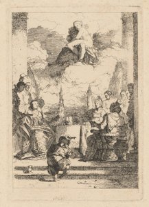 Banketten til Antony og Cleopatra av Jean Honoré Fragonard after Giovanni Battista Tiepolo