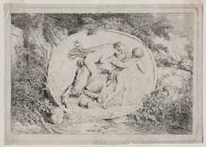 Bacchanals: Nymfe ligger som satire av Jean Honore Fragonard