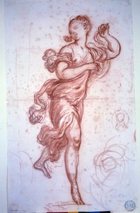 Danser kledd i den antikke Drawing a la sanguine av Jean Honore Fragonard av Jean Honore Fragonard