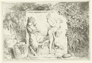 Dans av satyrer Bacchanales (serietittel) Nymphs and Satyrs (serietittel) av Jean Honore Fragonard