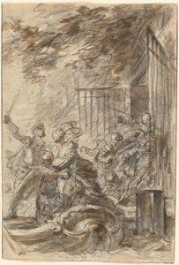 Isabella forlater hjemmet sitt for å følge Odorico og hans menn av Jean Honore Fragonard