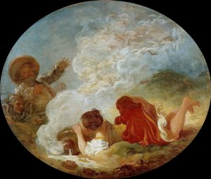 Perrette og melkespann The Fables of La Fontaine, ca 1770. av Jean Honore Fragonard