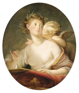 Sappho Inspirert av Amor av Jean Honore Fragonard